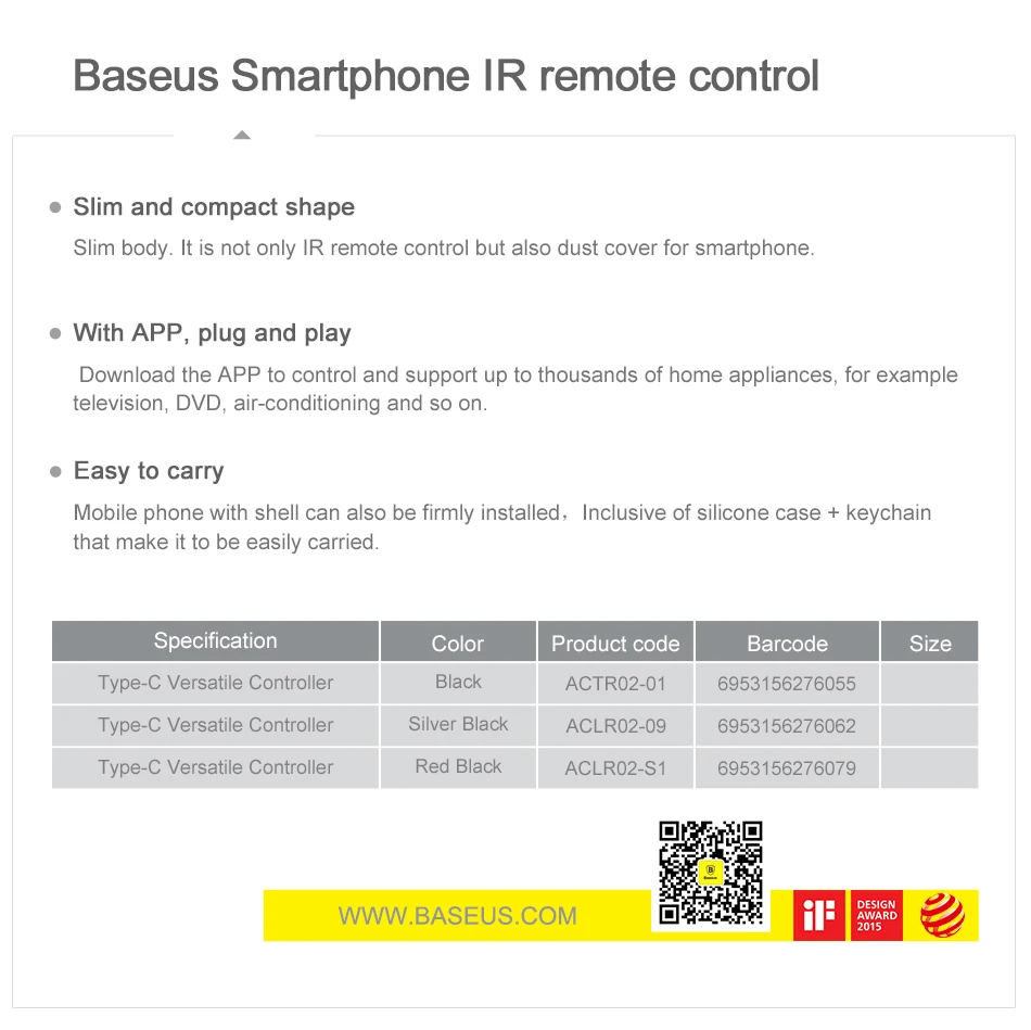 Baseus мини универсальный пульт дистанционного управления для samsung LG Air mouse usb type C Smart IR control ler адаптер для Android tv Aircondition