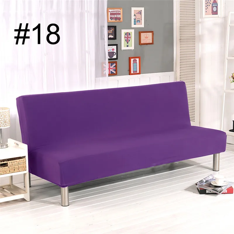 Чехлы для диванов сплошной цвет все включено складной стрейч диван-кровать Чехол протектор Slipcover без подлокотников