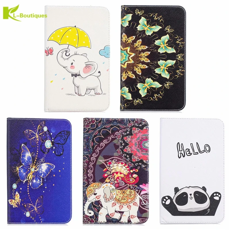 

Tablet Case For Samsung Galaxy Tab A 7.0 2016 T280 T285 SM-T280 SM-T285 Case Coque Flip Cover Stand Butterfly Panda Case Capa
