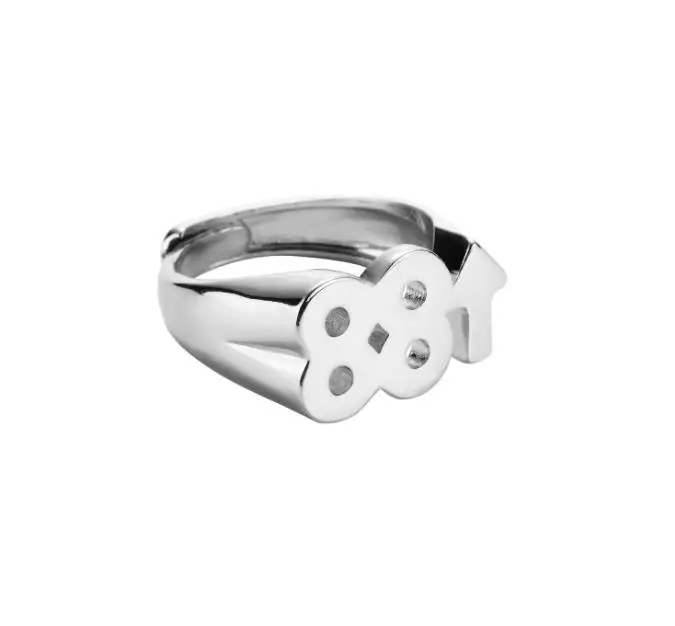Новинка, хип-хоп Рич Брайн 88, восходящее кольцо из нержавеющей стали, двойные 8 цифровых колец для женщин/мужчин, хип-хоп ювелирные изделия, регулируемый размер - Цвет основного камня: Серебристый