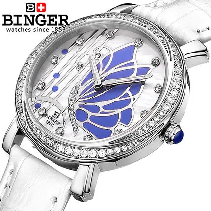 Geneva Binger Women Vintage Dress Watches Butterfly Style Bracelet Quartz Wristwatches cz Diamond Watch for Women Girls Gifts