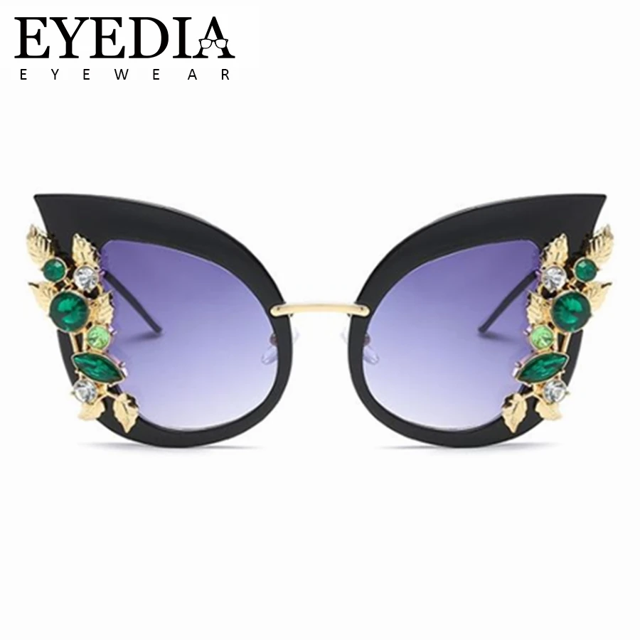 

Luxury Diamond Cat Eye Sunglasses Women Driving Classic Vintage Eyewear Sunglasses High Quality Brand Designer Glasses 6698JR