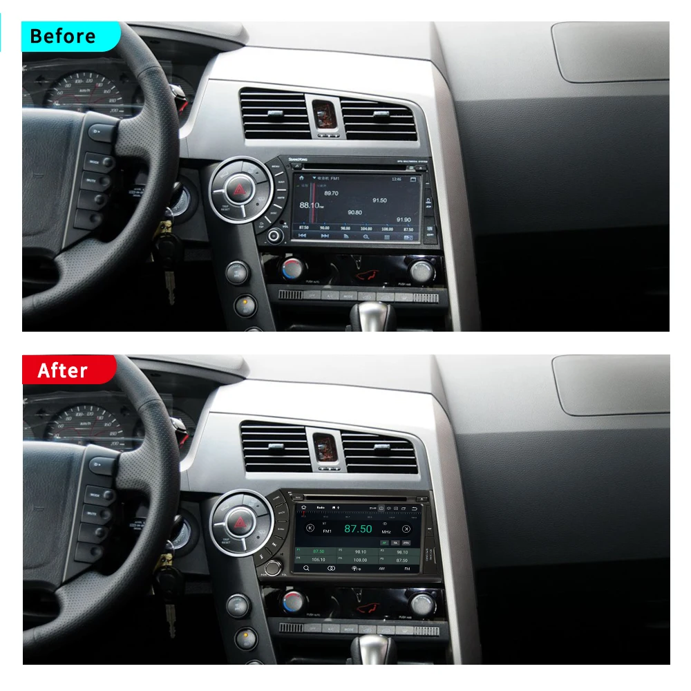 Sale EKIY 7" IPS  Android 9.0 2 Din Car Multimedia Player Auto Radio Stereo Audio DVD For Ssangyong Kyron Actyon GPS Navigation DSP 1