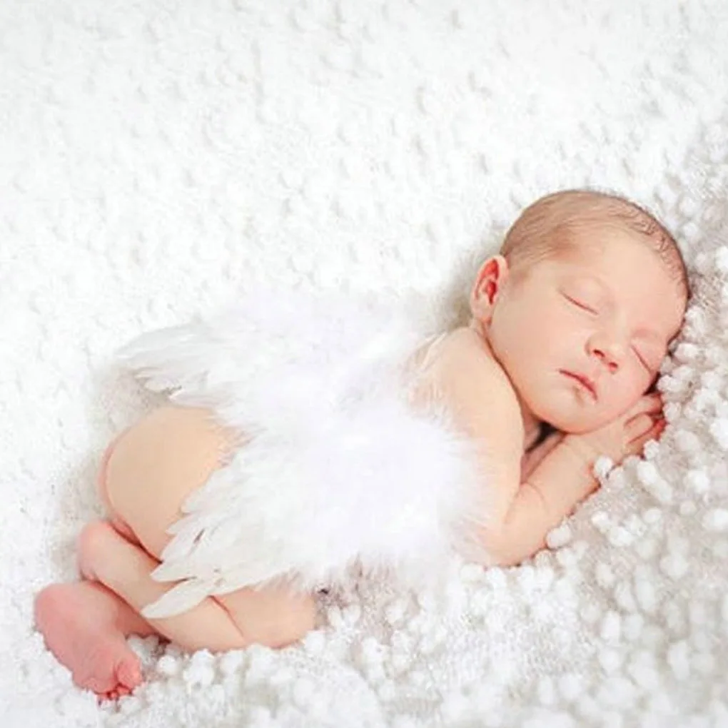 

Angel Wings Feather Wings Baby Girl Flower Pearl Headband Photo Shoot Hair Accessories For Newborn Photography Props 0-24Months