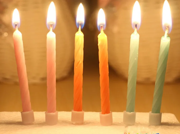 4 набора = 40 шт цветные свечи для дня рождения с подставкой, свечи для торта, вечерние, свадебные украшения
