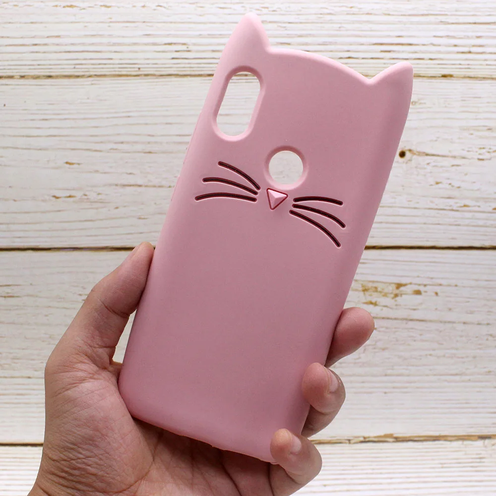 For Redmi Note 5 Pro Case Luxury Cute Cartoon Animal Beard Cat Ear Cover On For Xiaomi note 3 5X A1 6 5A Plus Cases Coque Fundas
