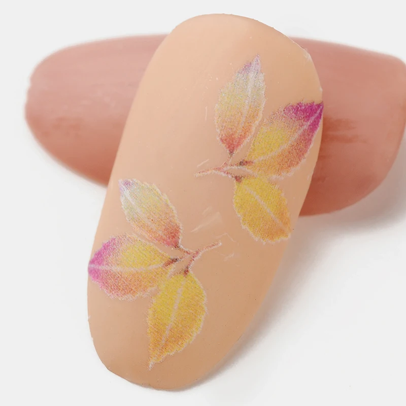 1 шт 3D акриловая Выгравированная наклейка с цветком для ногтей Роза кленовый лист десертные Водные Наклейки для ногтей модные эмаистичные наклейки для ногтей водная горка