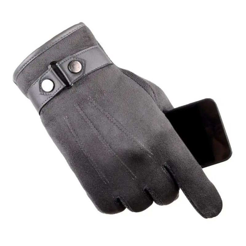 Men\'s Classic Black Winter Leather Gloves Sport Driving Touch Screen Gloves Male Military army guantes tacticos new