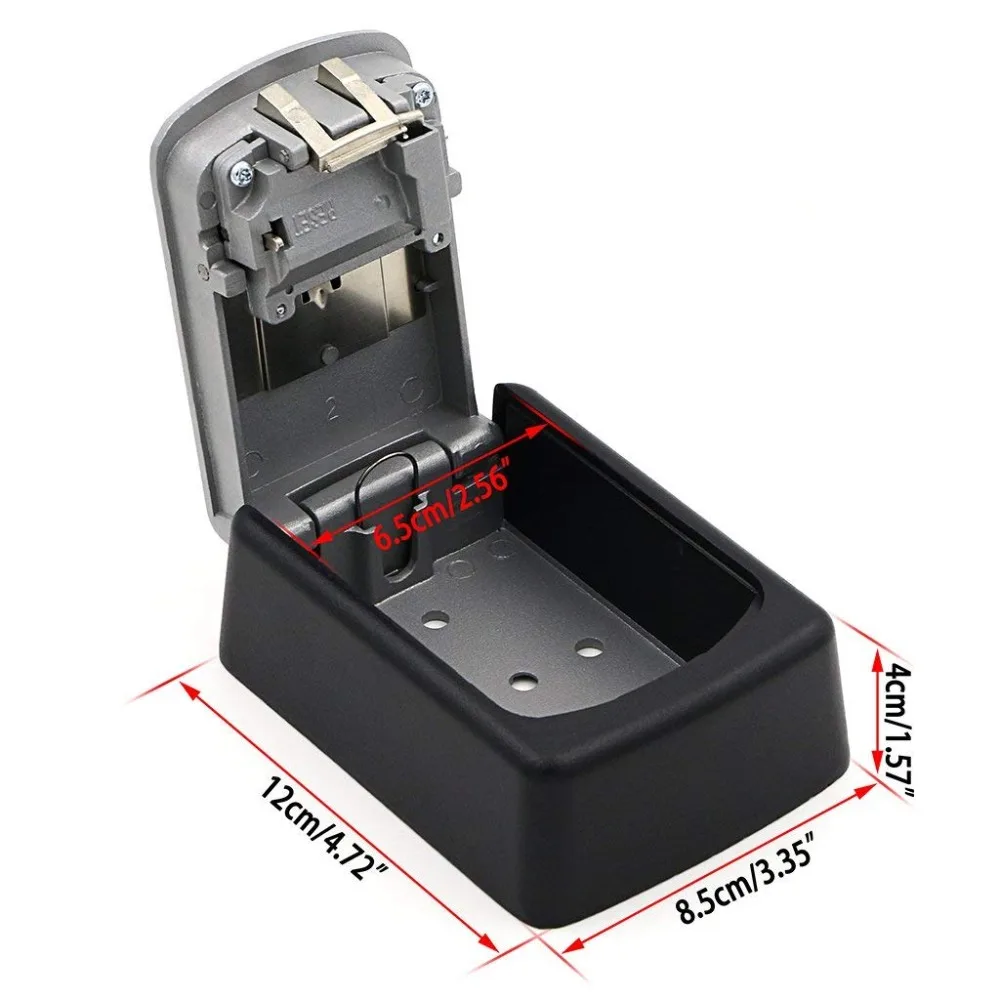 Key Lock Box, House Key Storage Lock Box with 4 Digits Combination Outdoor Key Safe Lock Box for Outside Sturdy Wall Mounted