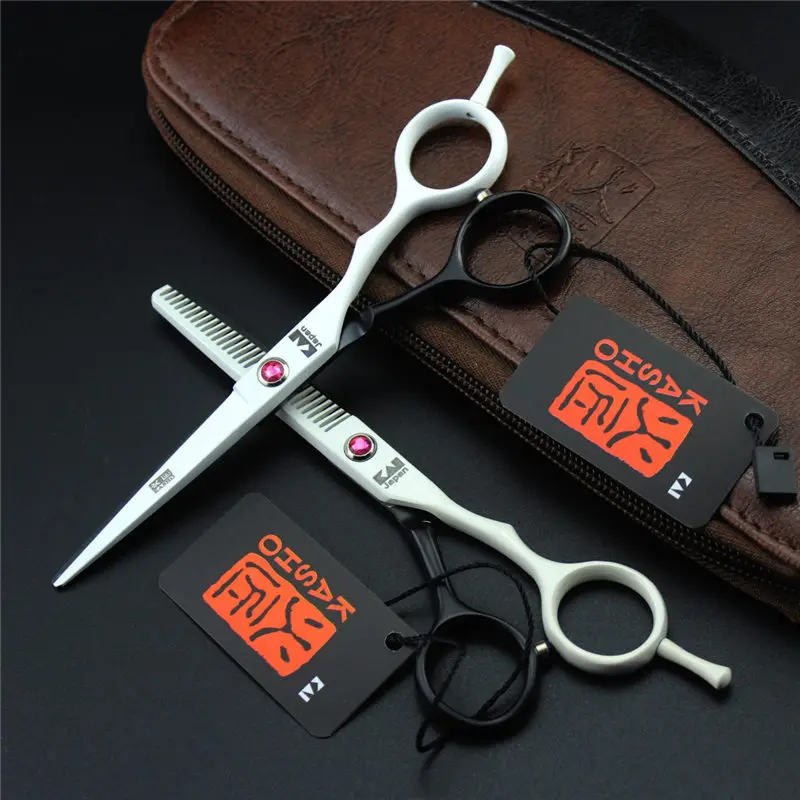 

kasho Hair scissors 5.5 inch Professional barber scissors with leather bag.HRC62.4CR stainless steel.Right-handed.Styling Tools