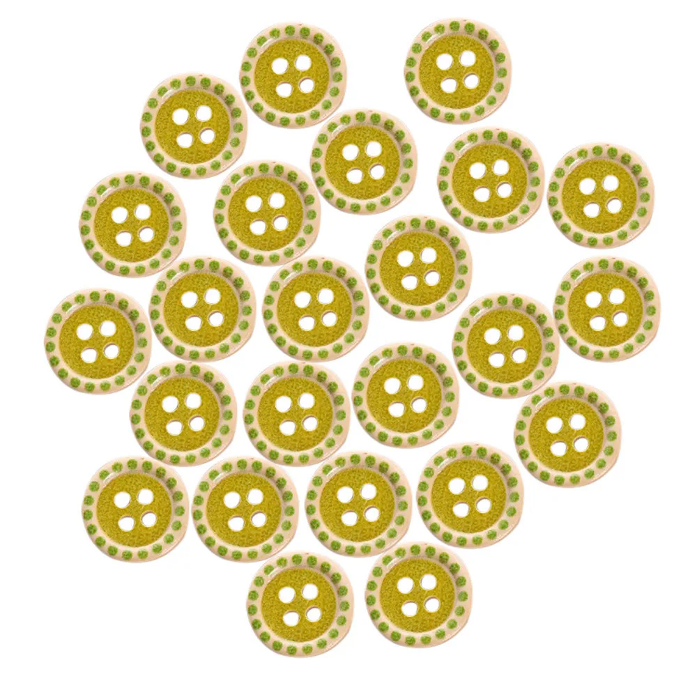 Dropshipping 24pcs Natural Round Wood Love Handmade 4 Holes Buttons Sewing | Дом и сад