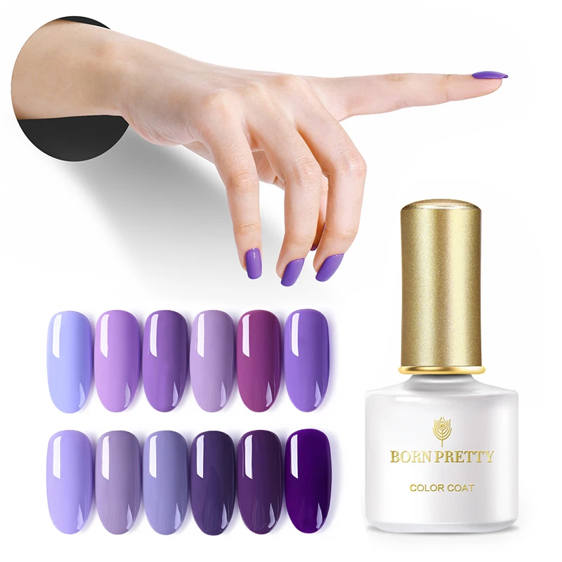 

BORN PRETTY Iris Purple Series UV Gel Polish 6ml Pure Nail Color Nail Gel Polish Soak Off Nail Art Gel Varnish Lacquer Gel Lak