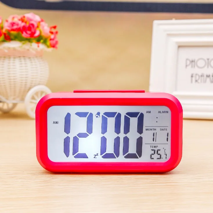 Цифровой будильник для студента часы большой ЖК-дисплей Дисплей Повтор Электронный Дети часы-фонарик сенсорный ночник настольные часы