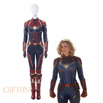 

Cafiona Halloween Captain cosplay costume Carol Danvers cosplay leather Jumpsuits high quality custom made size