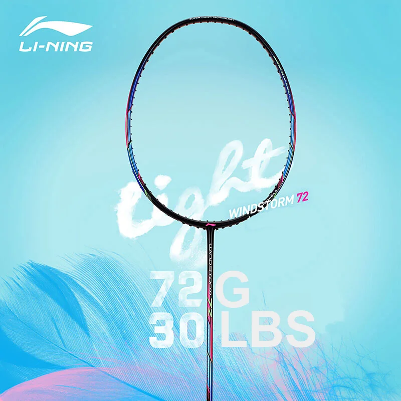 Li Ning WINDSTORM 72 Badminton Racket Single Racket Light Professional