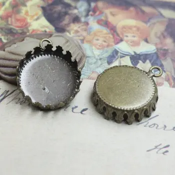 

Free shipping!!! 500pcs bronze tone imperial crown with ring Picture Frame charms Pendants 15mm