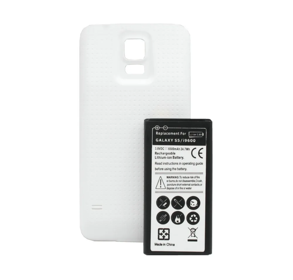 1x6500 мА/ч S5 i9600 расширенная батарея + задняя крышка для Samsung Galaxy SV I9600 I9602 SM-G900T G900V G900P