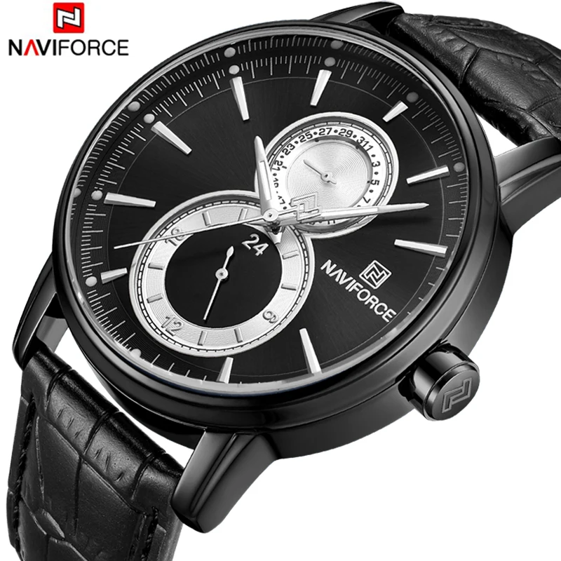 

2018 Men Watches NAVIFORCE Luxury Brand Fashion Leather Quartz Watch Mens Waterproof Army Military Sport Clock Relogio Masculino