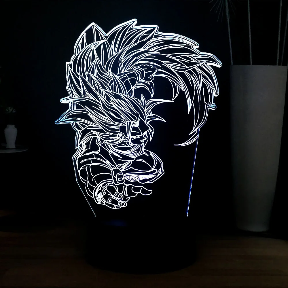 3D мультяшная лампа Dragon Ball Cool Wukong RGB светодиодный светильник для 7 видов цветов
