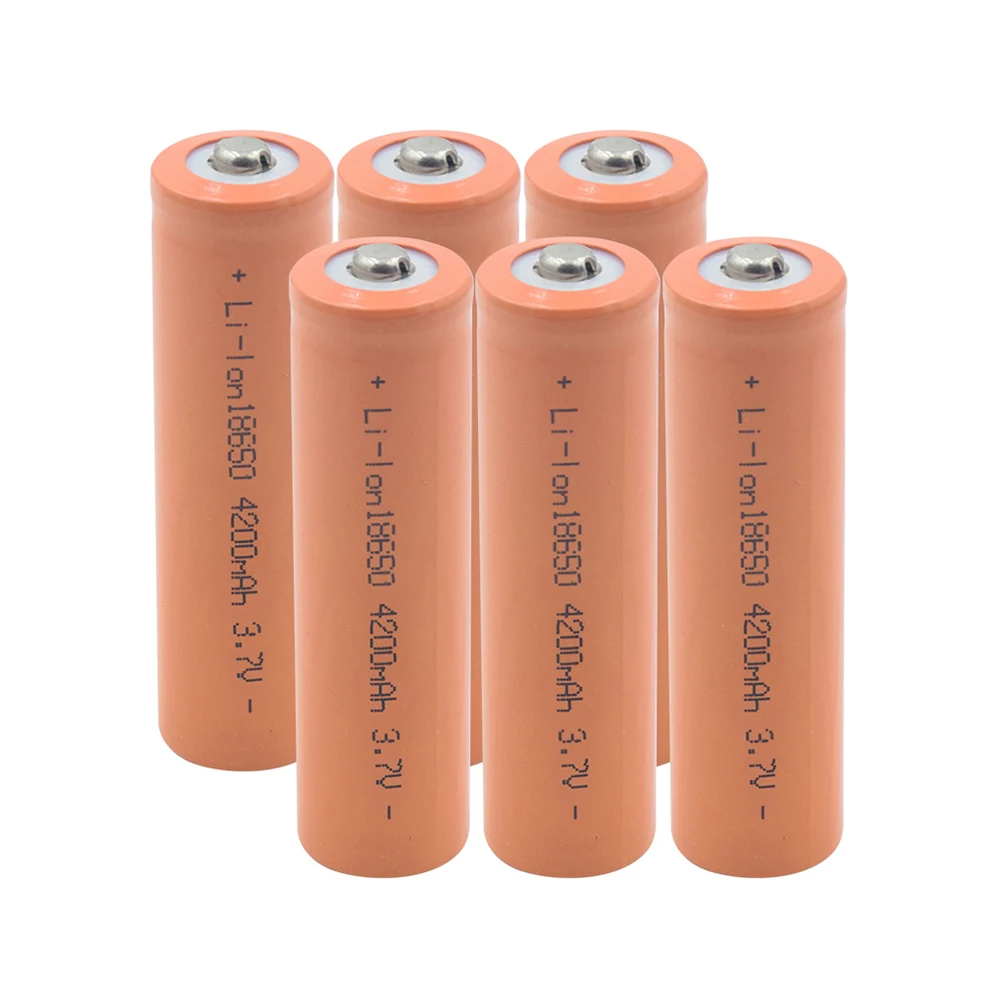 18650 Батарея 3,7 V 4200mAh Высокая плотность энергии перезаряжаемая литий-ионная батарея для фонарика фар - Цвет: 6 PCS