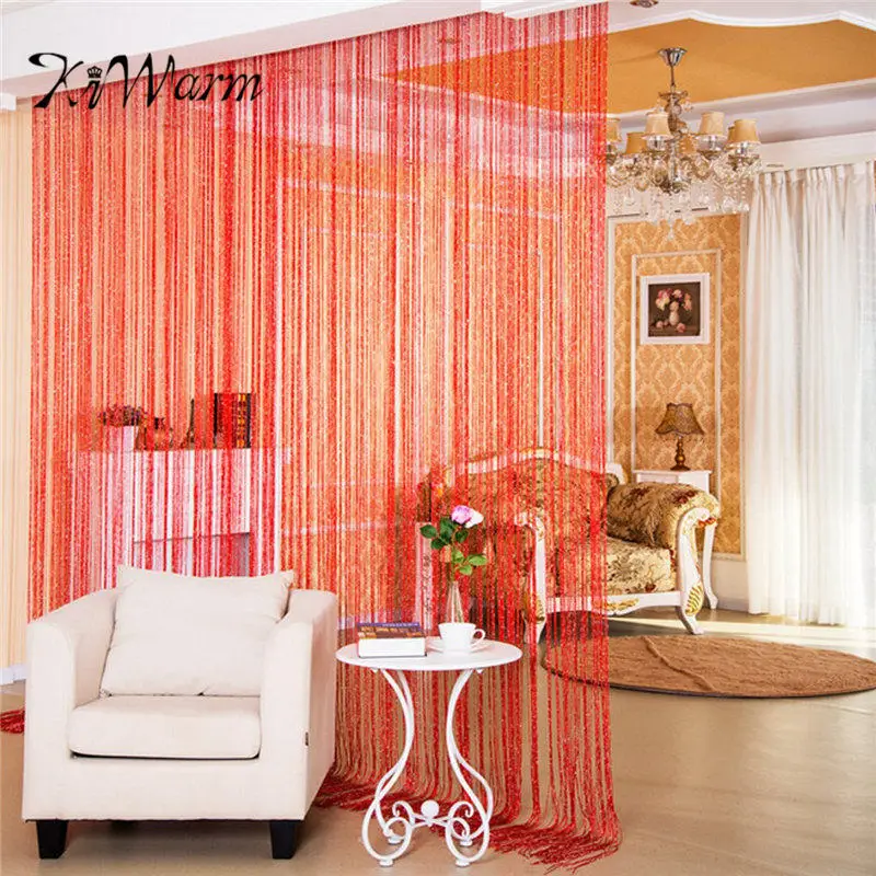 

KiWarm Colorful Fashion String Door Curtain Beads Room Divider Window Panel Curtain Hanging Screen Crystal Fringe Tassel Beaded