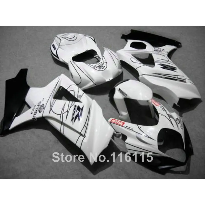 

High quality ABS fairing kit for SUZUKI GSXR 1000 2007 2008 K7 K8 white black Corona fairings set 07 08 GSXR1000 JS44