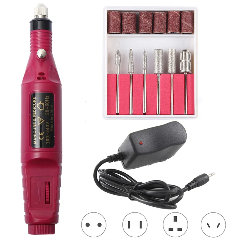 1 Set Professional Electric Nail Drill Machine Kit Manicure Machine Nail Art Pen Pedicure Nail File Nail Art Tools Drill Bits