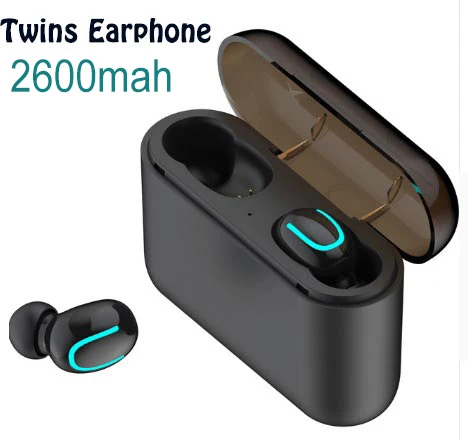 Bluetooth 5,0 наушники HBQ TWS беспроводные наушники HD стерео Спортивная гарнитура Музыка Handsfree вкладыши микрофон для xiaomi samsung iPhone - Цвет: 2600 Twins black