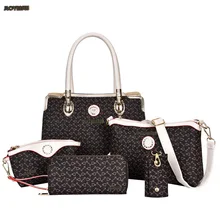 Новые 6 шт женские сумки на плече молния сумка кожаная сумка кошелек R22