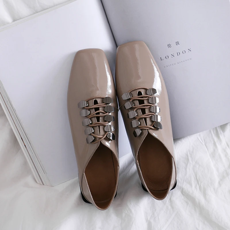 Khaki navy Heißen Frauen Toe Marke Faulenzer Egonery Frau Metall Frühling Platz Dekoration Qualität Flache Herbst Hohe Lace up Blue Schuhe black wqwxHCTI