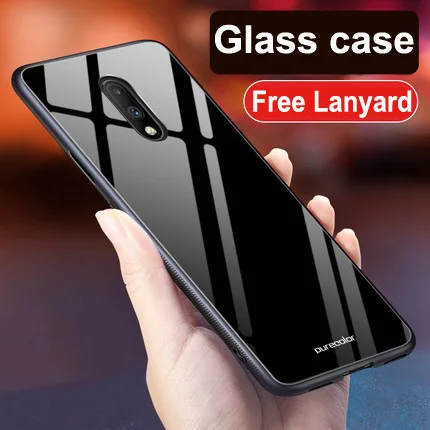 Для oneplus 7 Case one plus7 градиентное стильное закаленное стекло+ жесткое стекло для ПК задняя крышка oneplus 7 1+ 7 силиконовый бампер 6,4" fundas - Цвет: A2
