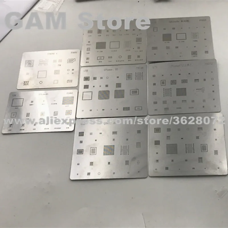 

For iPhone 4 4S 5 5S SE 6 6S 6SPlus BGA Stencil CPU Nand Flash Power wifi Touch IC Reballing Pins Heating Template 8pcs/set