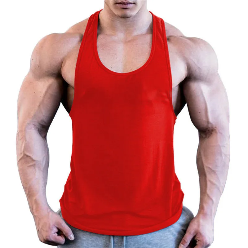 Men Slim Gym Tops New Soild Color Fitness Sports Training Tank Tops Male's Fashionable Summer Sleeveless Slim Top Wear Hot Sale - Цвет: As photo show