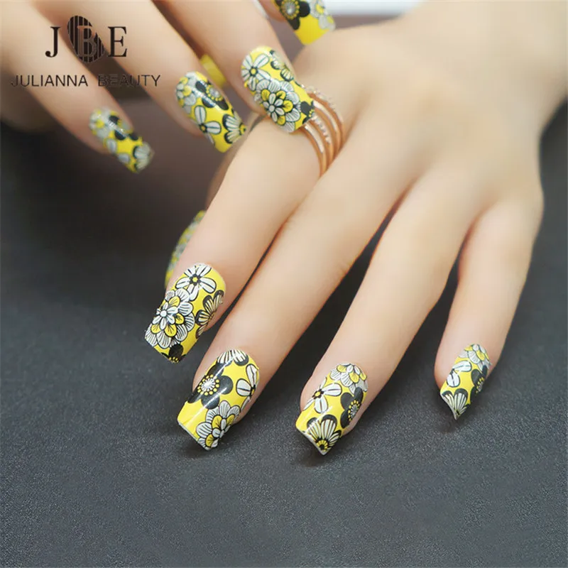 

Cute Flower Nail Art Patch Elegant Design Full Cover Nail Sticker Adhesive DIY Ultra-thin Soft Nail Wrap Decal Nail Accessories