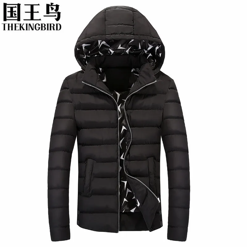 New Stylish Hood Winter Coat fashion Slim Leisure Down Jacket Men Solid Color Warm Hooded Parka