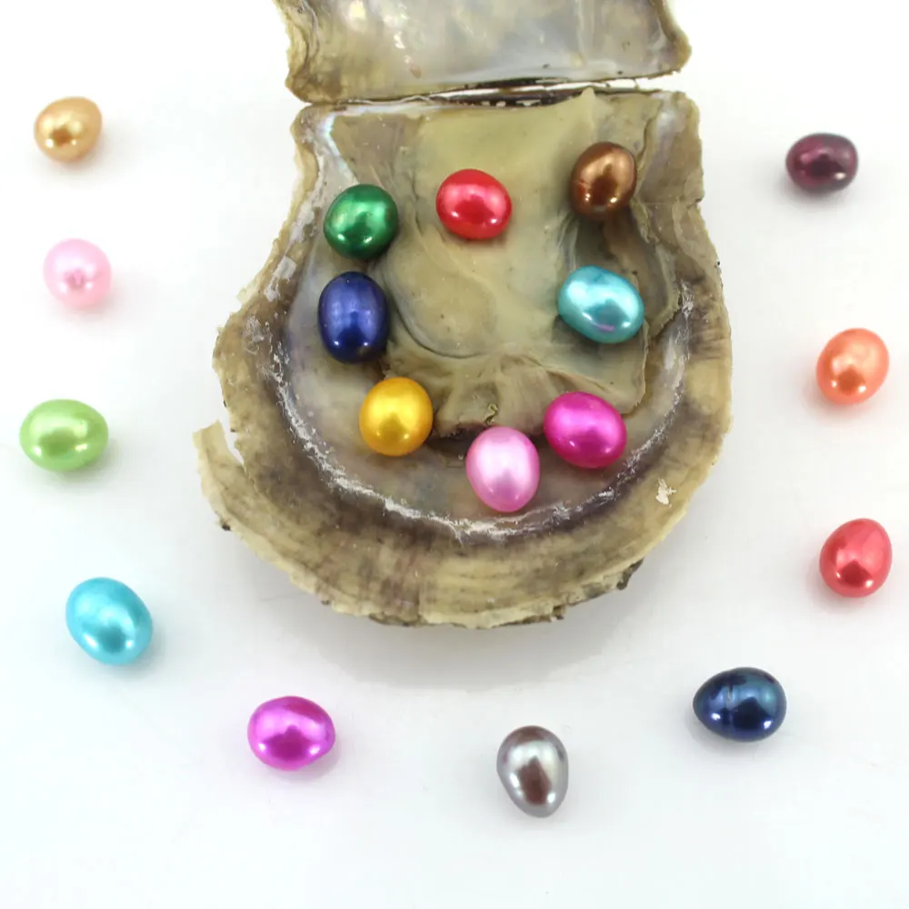 

New!Pearl Oyster Oval Bead Oysters Pearl 20pcs/lot 7-8mm Saltwater Cultured Rice Bead Natural Pearl Jewelry Gift P0016