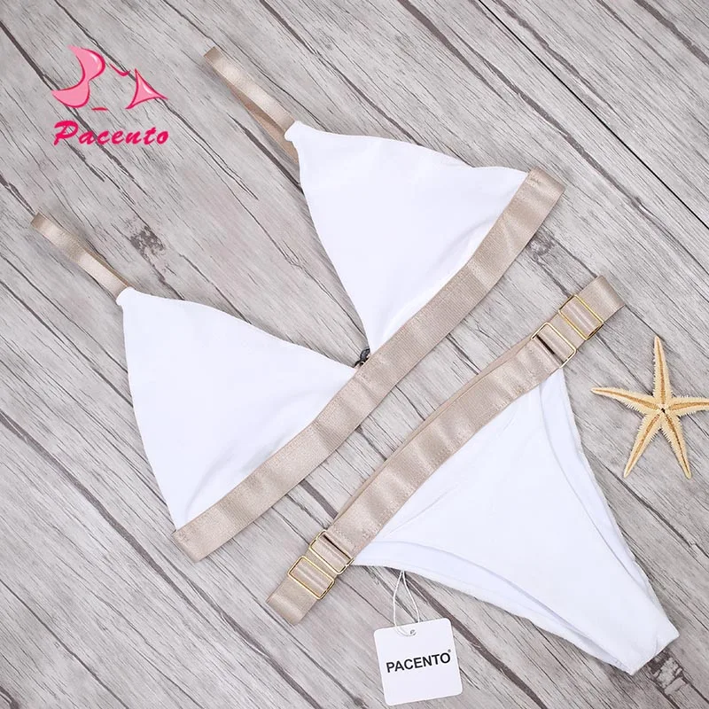 Pacento Clasp Velvet Bikini Brazilian Bottom Sexy Velvet Swimsuit