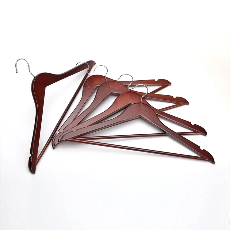 [Free Shipping] High Quality Wine Red Wooden Hanger  for Suits  (10 pieces/ lot)