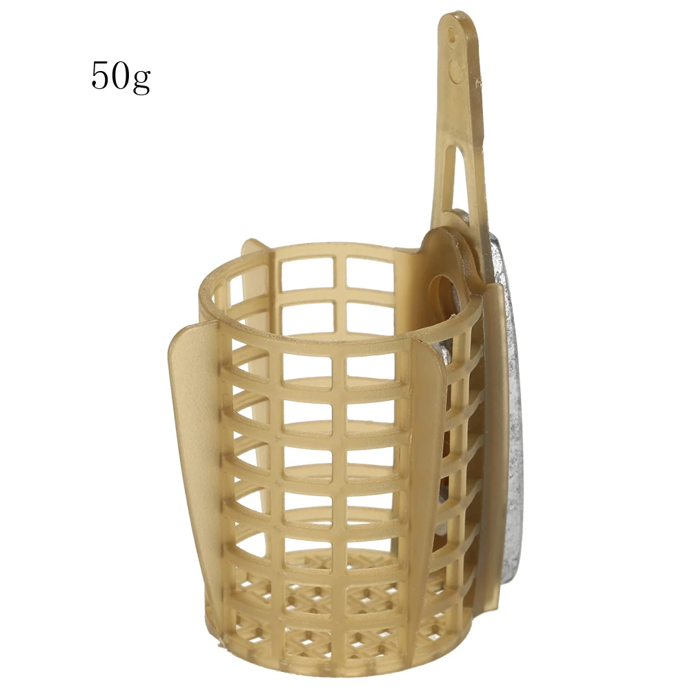 Bait Cage Carp Fishing Feeder Lure Holder Basket Cage Fishing Trap Fishing Accessory with Lead Sinker 30g/40g/50g/60g/70g/80g - Цвет: 50g