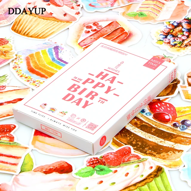 30pcs pack kawaii happy birthday greeting card bookmark book happy birthday office