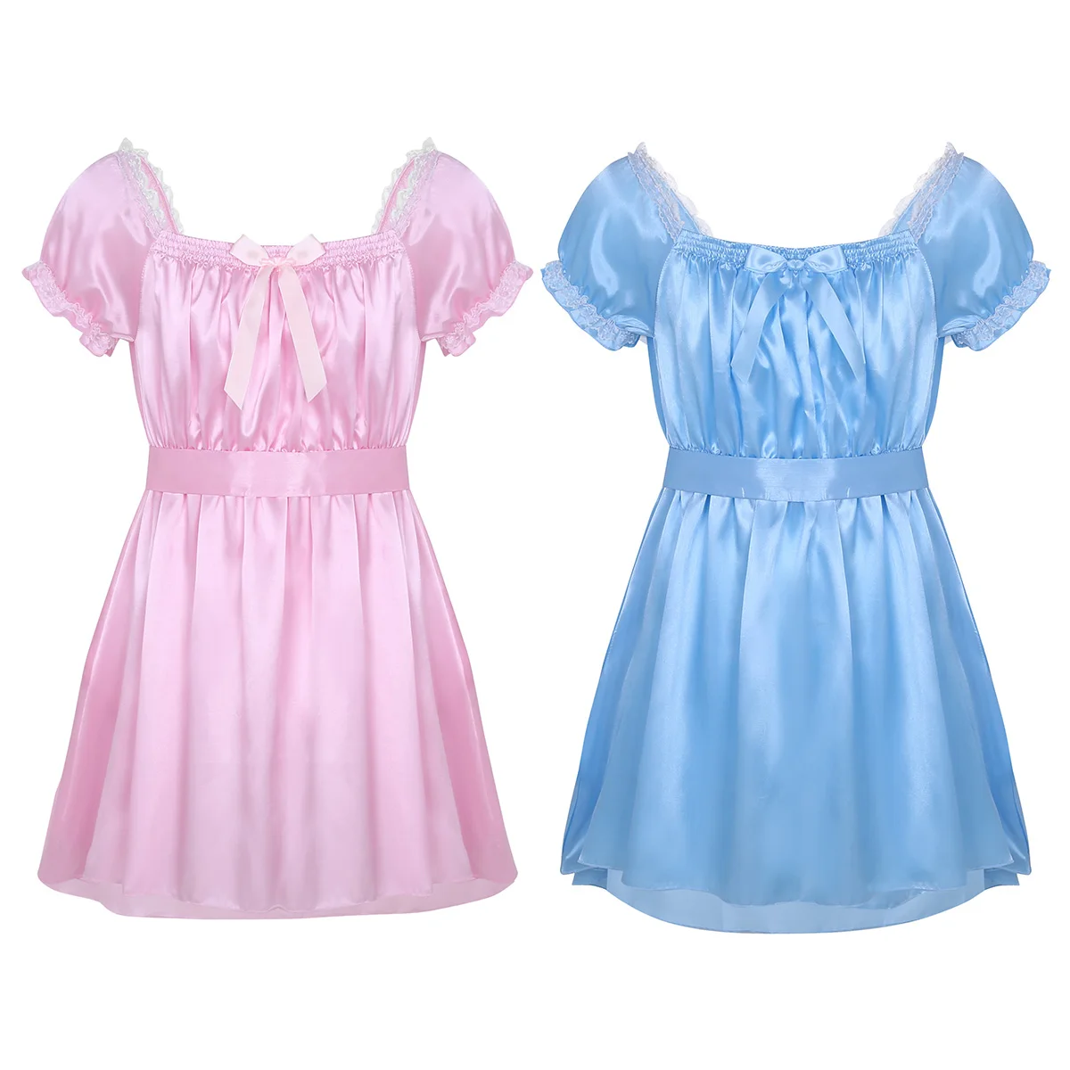 IEFiEL мужское сексуальное нижнее белье платье костюм Babydoll блестящий Crossdress мужской