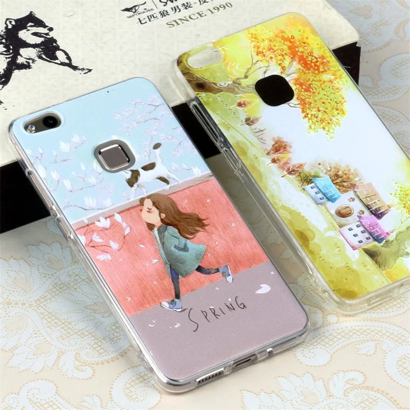 New TPU Soft Case For Huawei Nova Lite Relief Printing Silicone Gel Protection Phone Cover P10 |