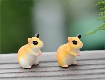 

50pcs Animal Cute Hamster Ornaments Fairy Garden Miniatures Decorations for Terrarium Moss Bonsai Flowerpot Home Craft