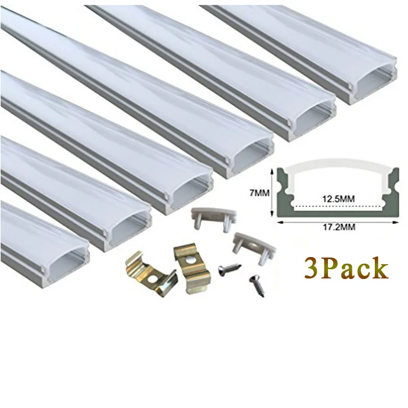 6Pack-1Meter-9x17mm-U-Shape-LED-Aluminum-Channel-System-Cover-End-Caps-Mounting-Clips-Aluminum-Profile