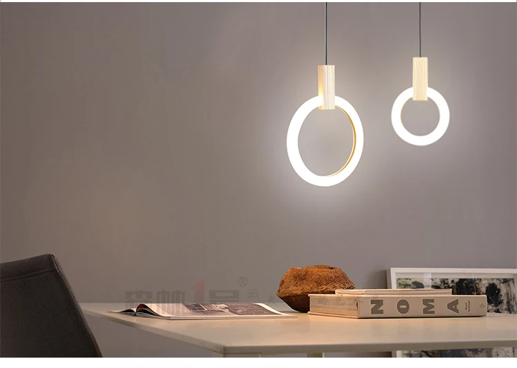 Lustres de Madeira Iluminação da Escada Moderno Nordic Sala Estar Suspenso Lâmpada Quarto Luminárias Anel Luzes Penduradas Led 13 estar suspenso lâmpada quarto luminárias iluminação da escada anel luzes penduradas