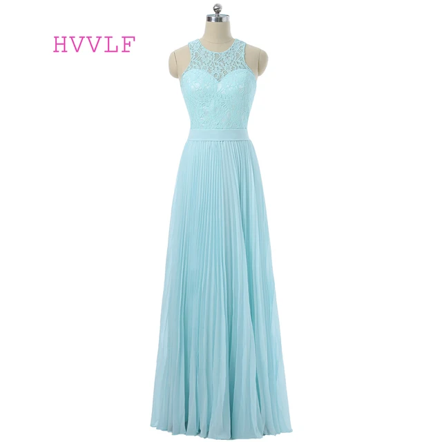 Turqouise Floor Length Chifon Dress
