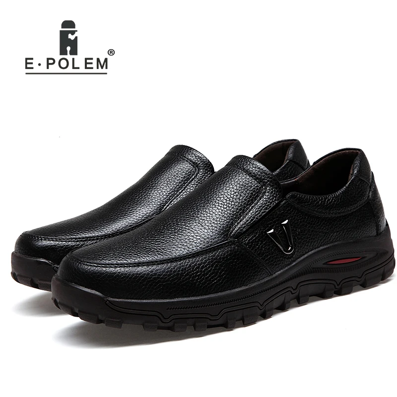 New Fashion England Style Slip-On Leather Casual Shoes 2017 Autumn Winter Breathable Genuine Men | Обувь