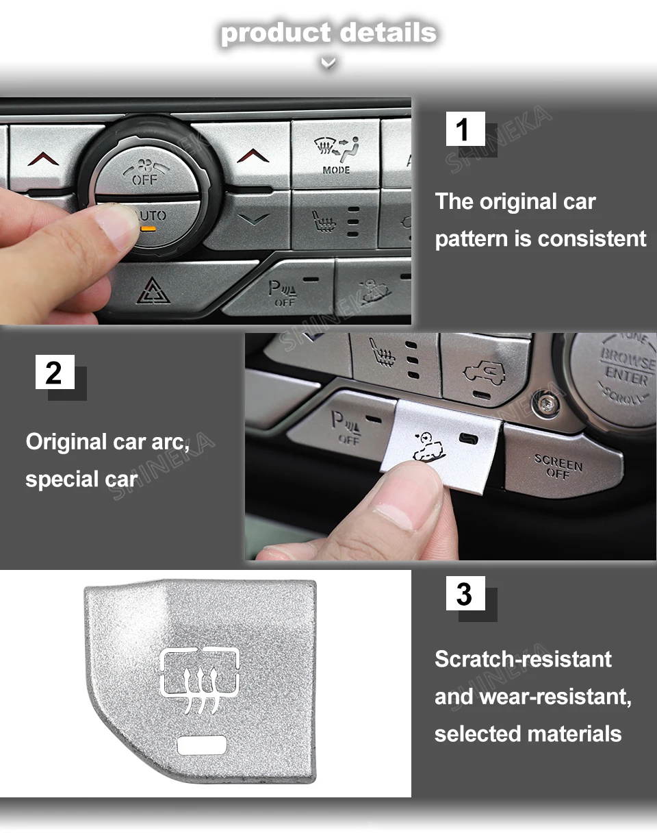 SHINEKA интерьерные молдинги для Jeep Wrangler Sahara JL кнопка управления центром наклейка для Jeep Wrangler JL аксессуары