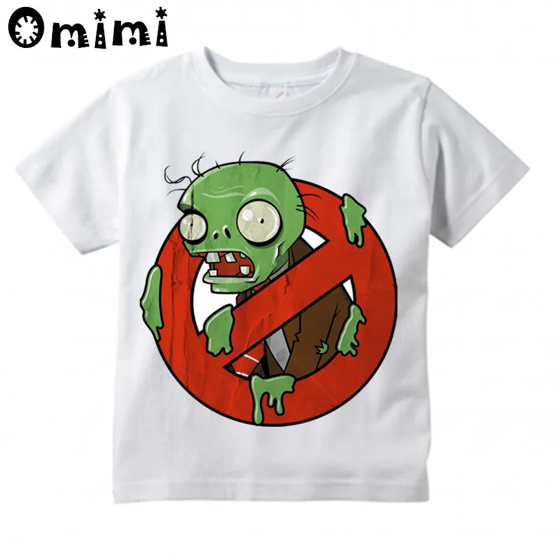 

Children Game Plants Vs Zombies Design T-shirts Boys/Girls Summer White T shirts Kid Clothing Toddler Short Sleeve Tops