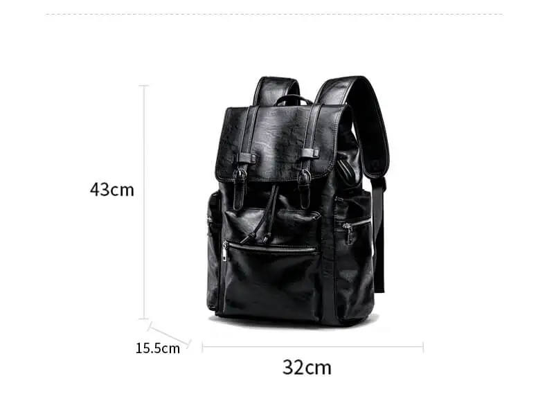 Рюкзак с USB зарядным портом, однотонный высококачественный кожаный рюкзак, мужская сумка на плечо, школьная сумка для компьютера, дорожные сумки
